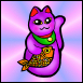 Cute Purple Maneki Neko with Purple background