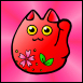 Fat Red Maneki Neko with Pink background